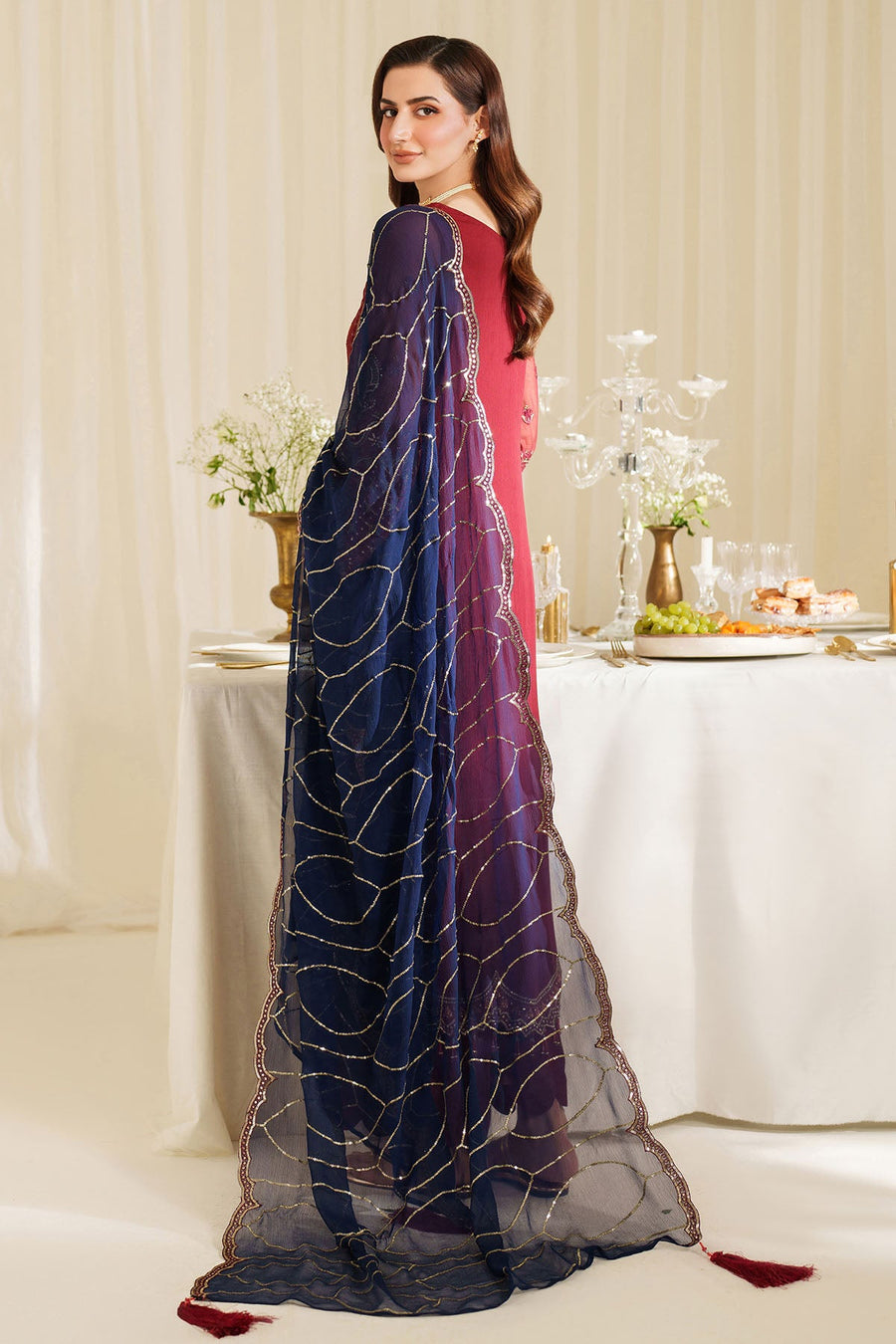 Imrozia Serene Noore Embroidery Chiffon Unstitched 3Pc Suit M-94 SAIRA