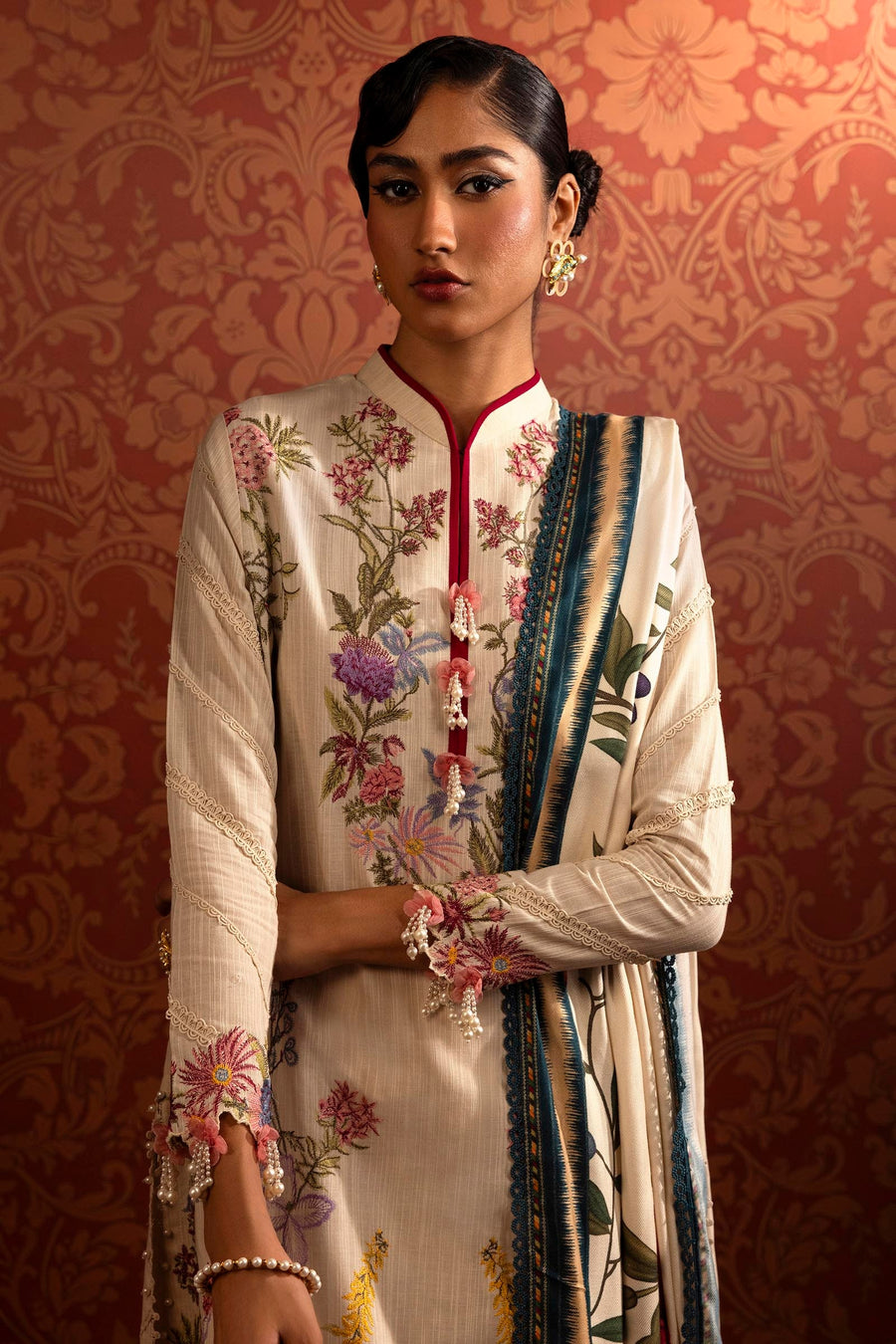 Muzlin by Sana Safinaz Embroidered Slub Unstitched 3Pc Suit D-02A