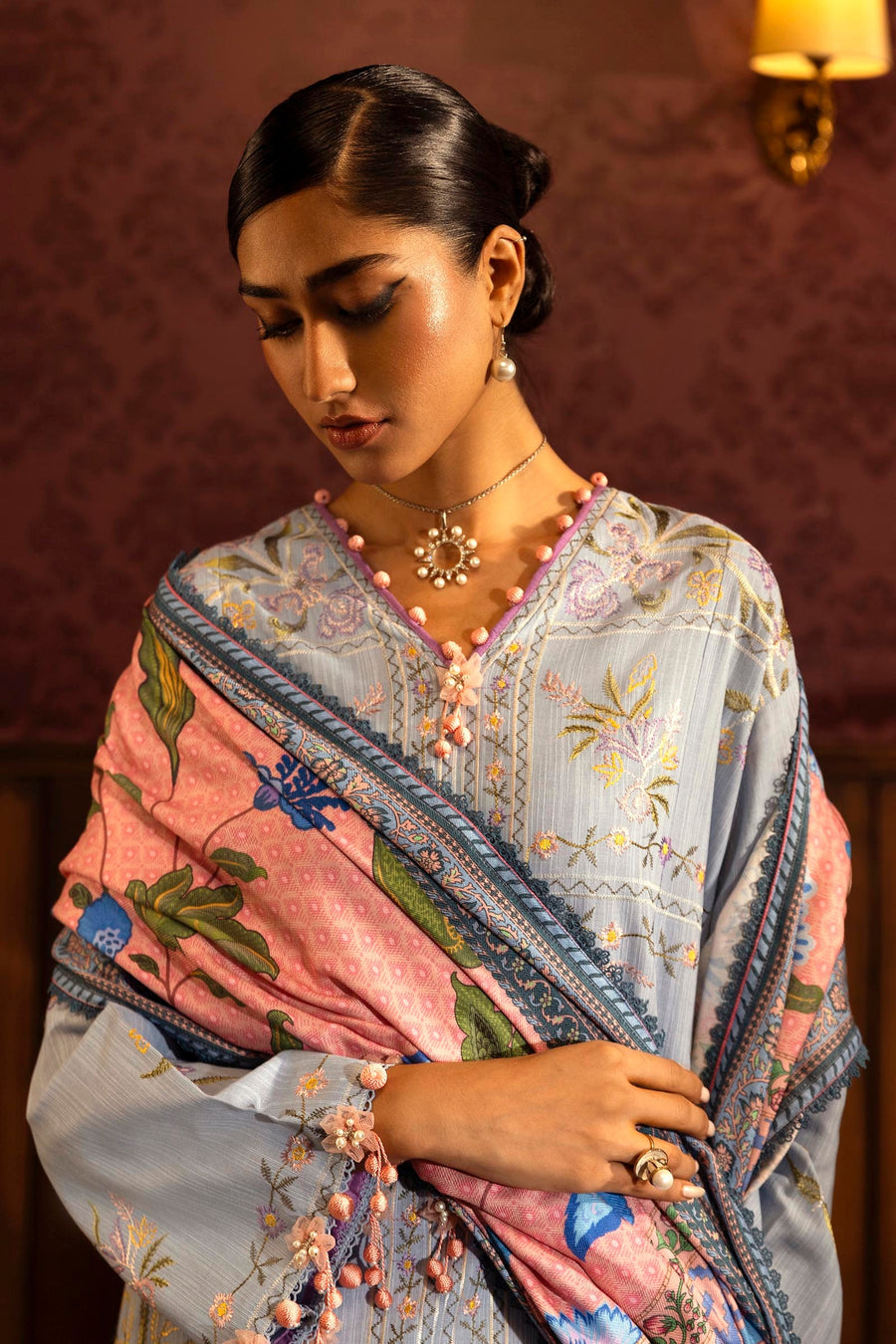 Muzlin by Sana Safinaz Embroidered Slub Unstitched 3Pc Suit D-10B