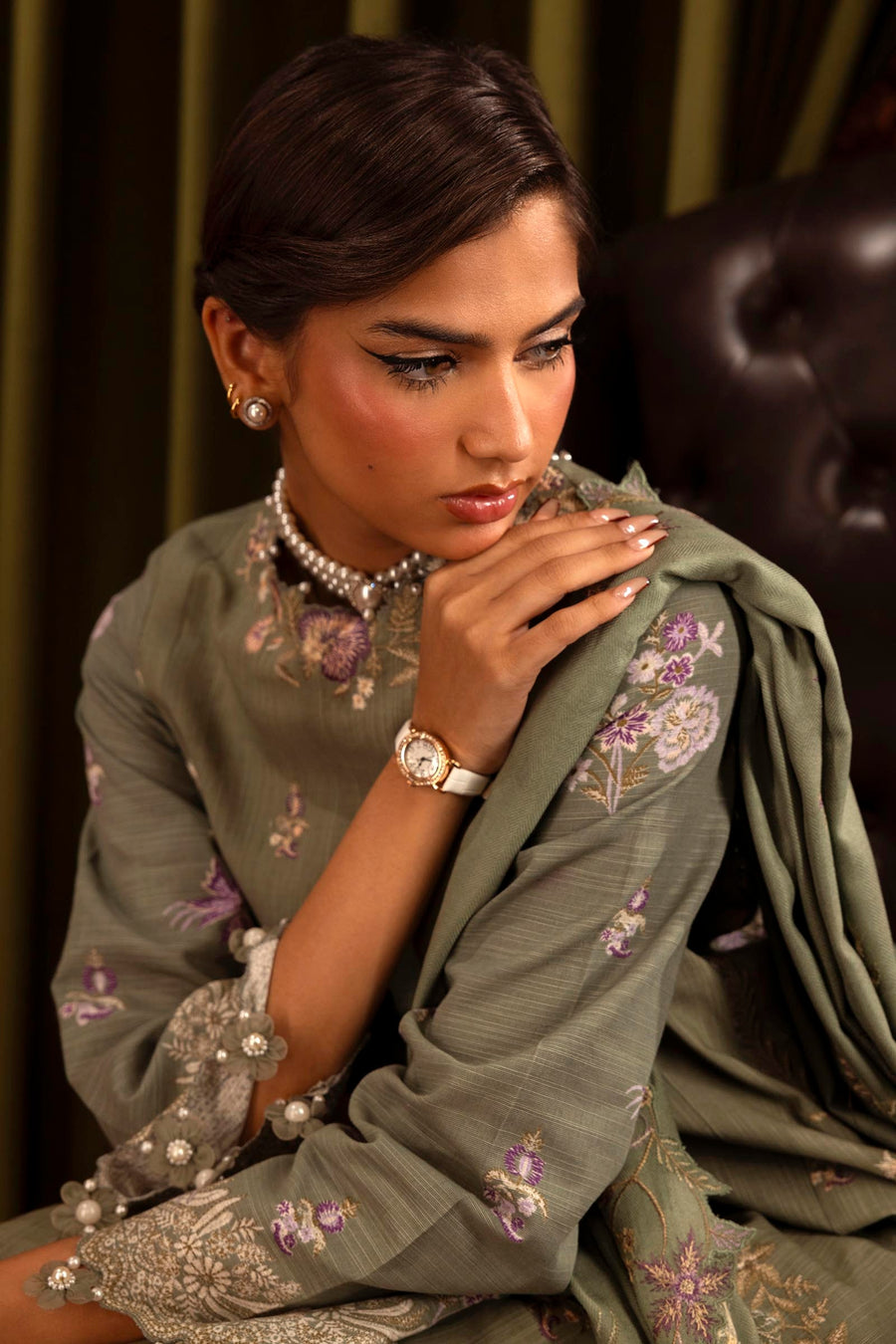 Muzlin by Sana Safinaz Embroidered Slub Unstitched 3Pc Suit D-11A