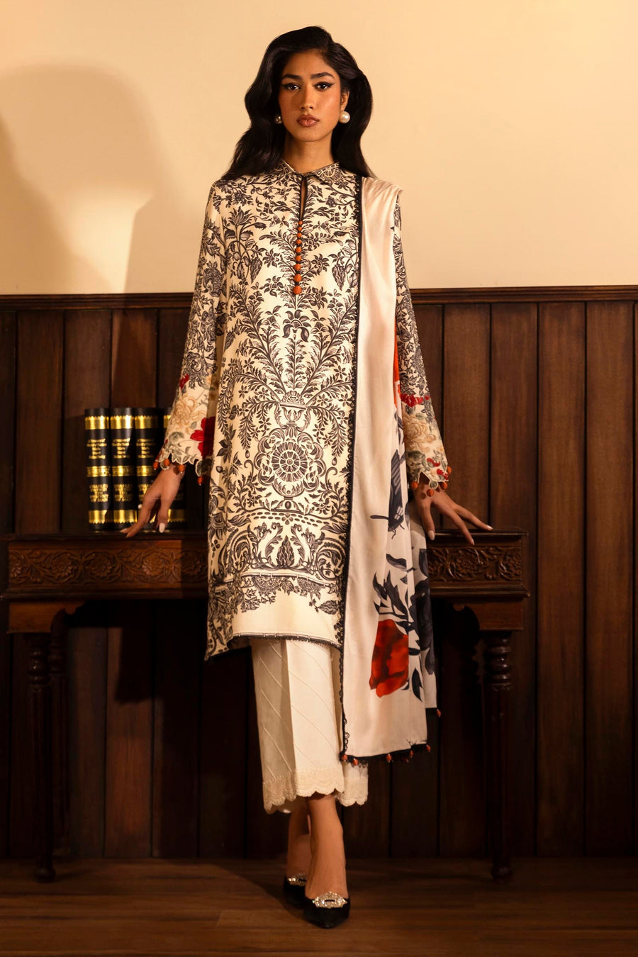 Muzlin by Sana Safinaz Embroidered Linen Unstitched 3Pc Suit D-19A