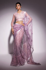 Best of Mushq Embroidered Net Unstitched 3Pc Suit BOM-05 Mabel
