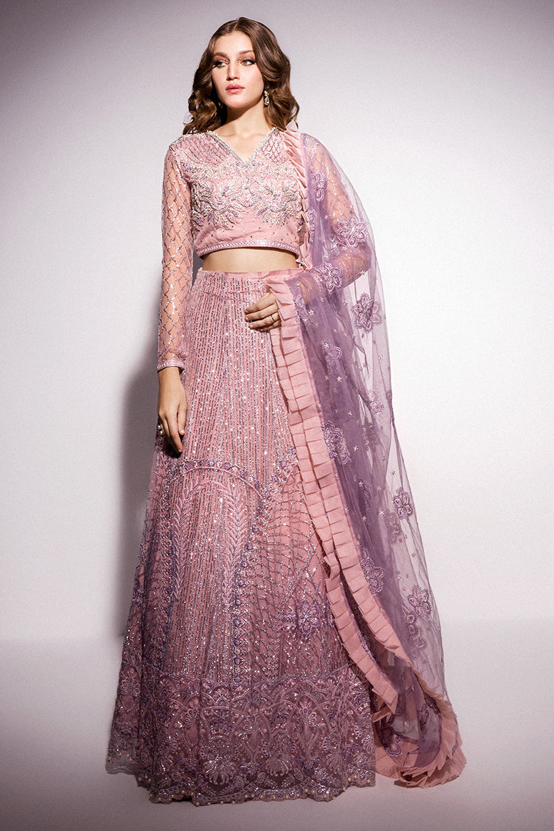 Best of Mushq Embroidered Net Unstitched 3Pc Suit BOM-05 Mabel