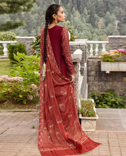 Zahra by Xenia Formals Embroidered Chiffon Unstitched 3Pc Suit D-08 MAHEER