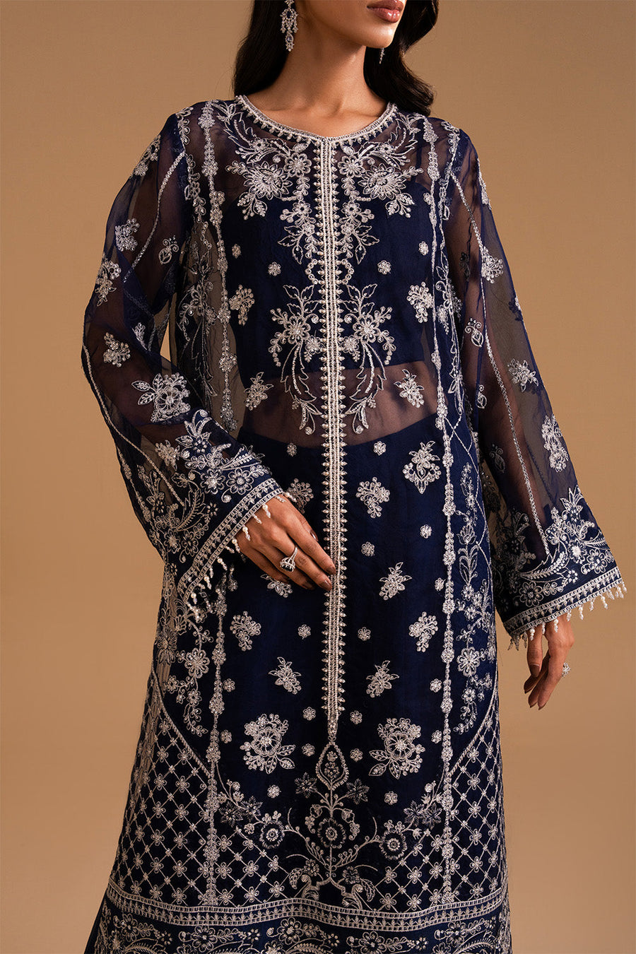 Zariya Afsanay Organza Unstitched 3Pc Suit ZB50036 MAHNOOSH