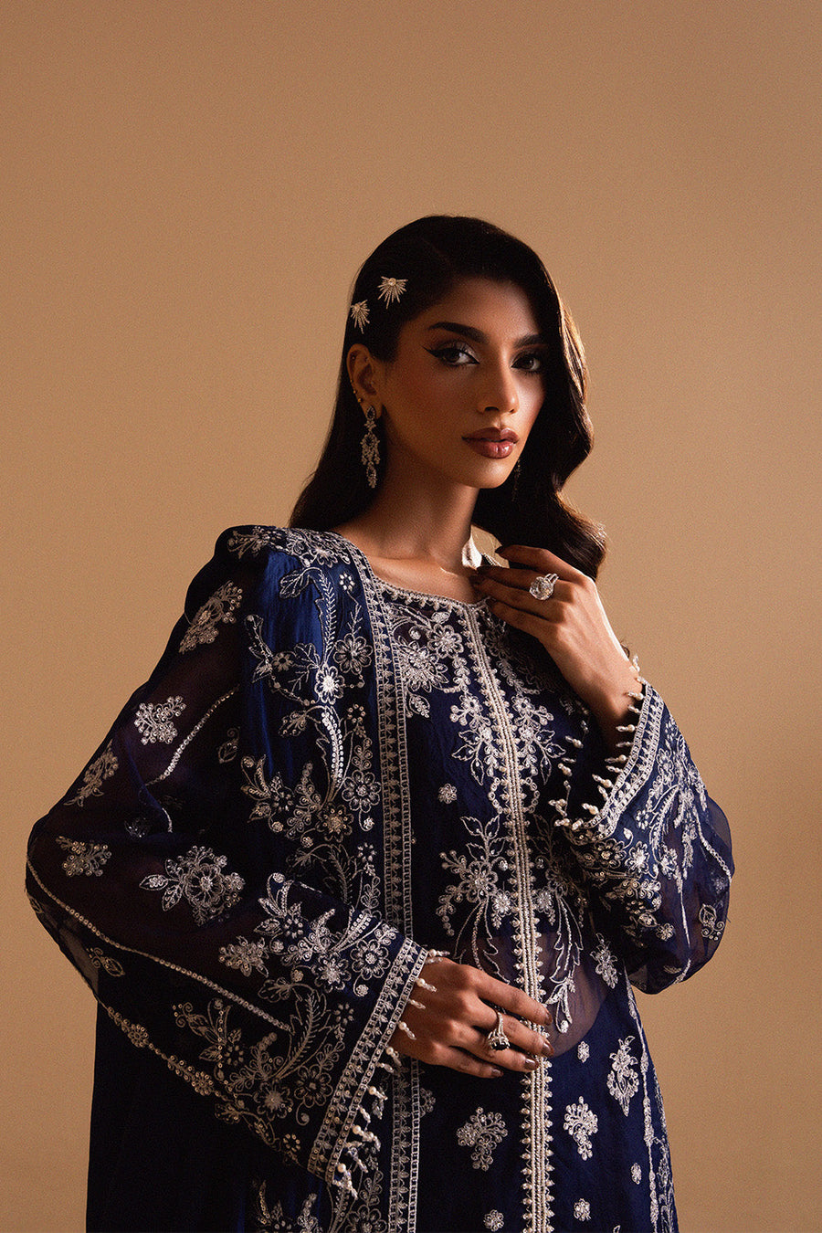 Zariya Afsanay Organza Unstitched 3Pc Suit ZB50036 MAHNOOSH