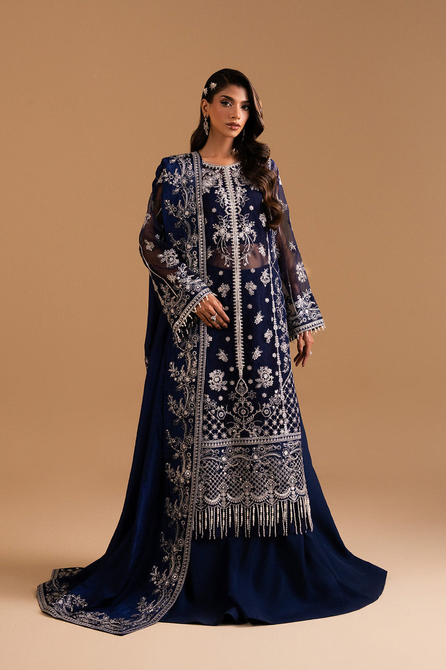 Zariya Afsanay Organza Unstitched 3Pc Suit ZB50036 MAHNOOSH