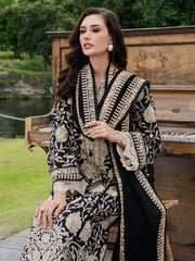 Faiza Faisal Hoor Embroidered Karandi Unstitched 3Pc Suit - MAHVEEN