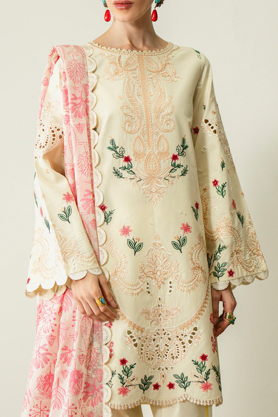 Zariya Zaira Embroidered Luxury Lawn Unstitched 3Pc Suit ZB6S106 MAIA