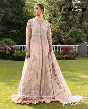 Zahra by Xenia Formals Embroidered Net Unstitched 3Pc Suit D-07 MAISHA