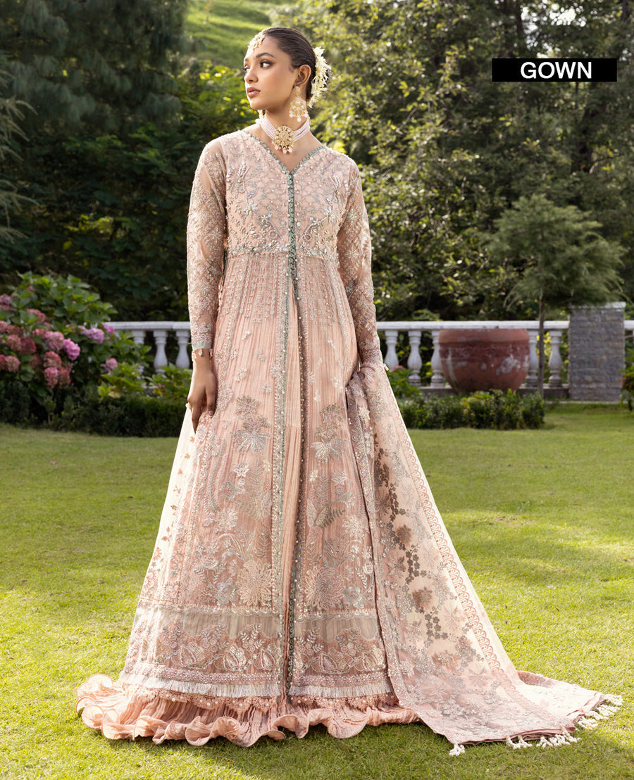 Zahra by Xenia Formals Embroidered Net Unstitched 3Pc Suit D-07 MAISHA