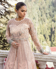 Zahra by Xenia Formals Embroidered Net Unstitched 3Pc Suit D-07 MAISHA