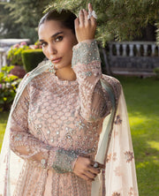Zahra by Xenia Formals Embroidered Net Unstitched 3Pc Suit D-07 MAISHA