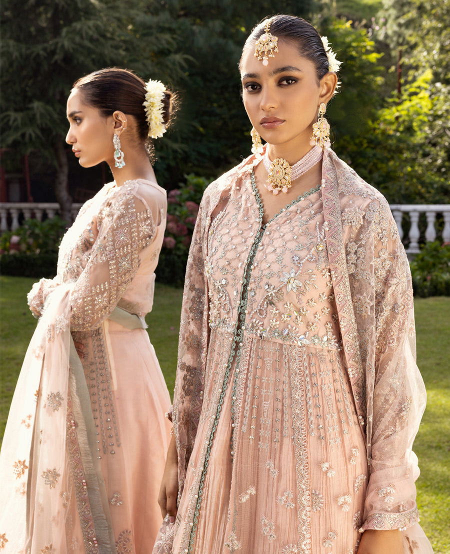 Zahra by Xenia Formals Embroidered Net Unstitched 3Pc Suit D-07 MAISHA