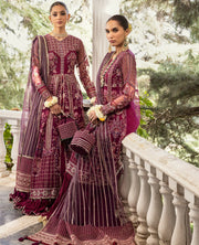 Zahra by Xenia Formals Embroidered Net Unstitched 3Pc Suit D-10 MARAH
