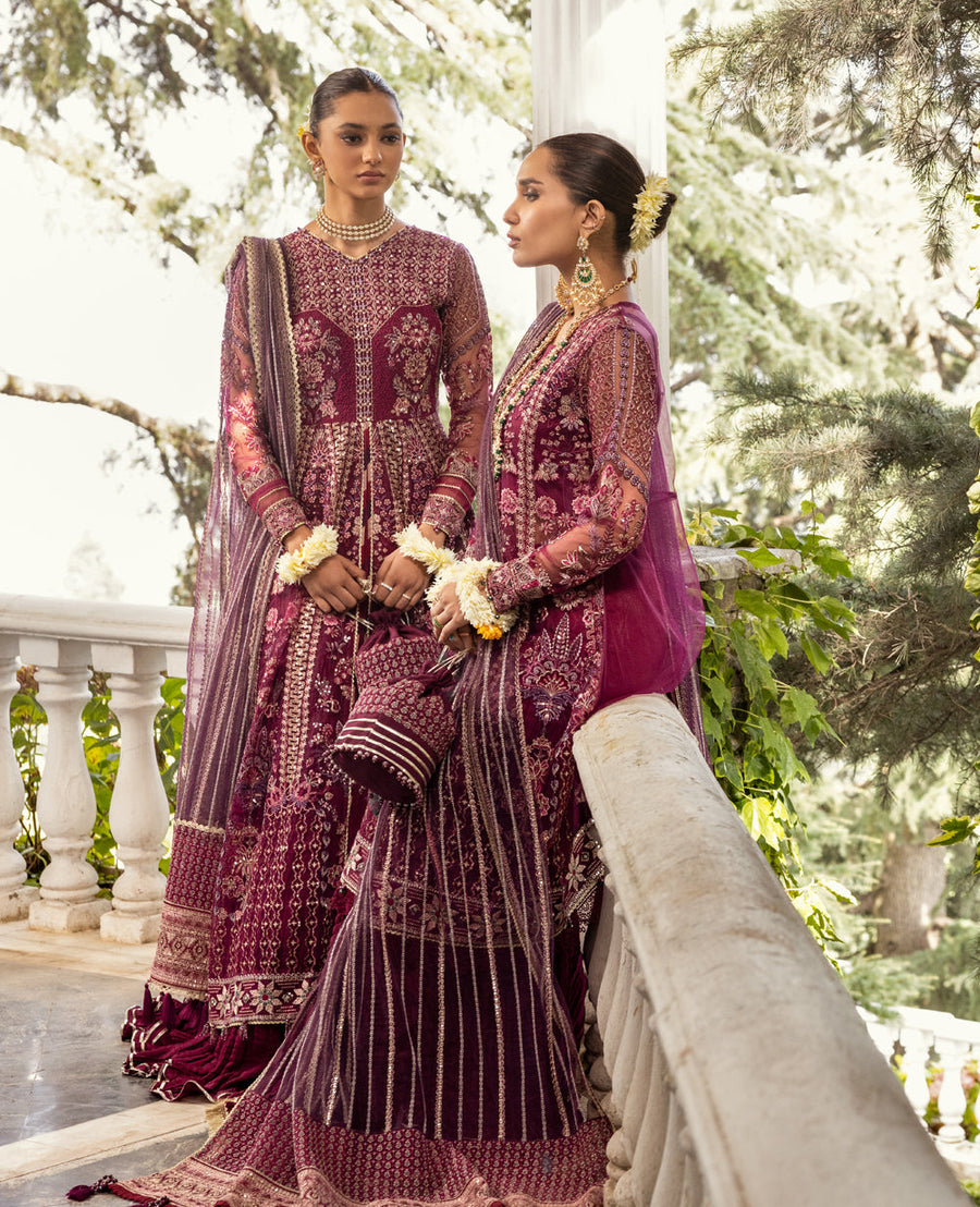 Zahra by Xenia Formals Embroidered Net Unstitched 3Pc Suit D-10 MARAH