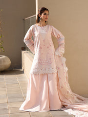 Faiza Faisal Marine Embroidered Luxury Lawn Unstitched 3Pc Suit - MARIA