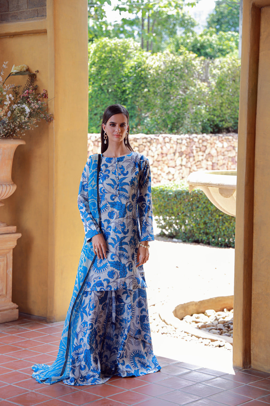 Feathers Stillness In Bloom Unstitched Printed Lawn 3Pc Suit MARVINA-FT541