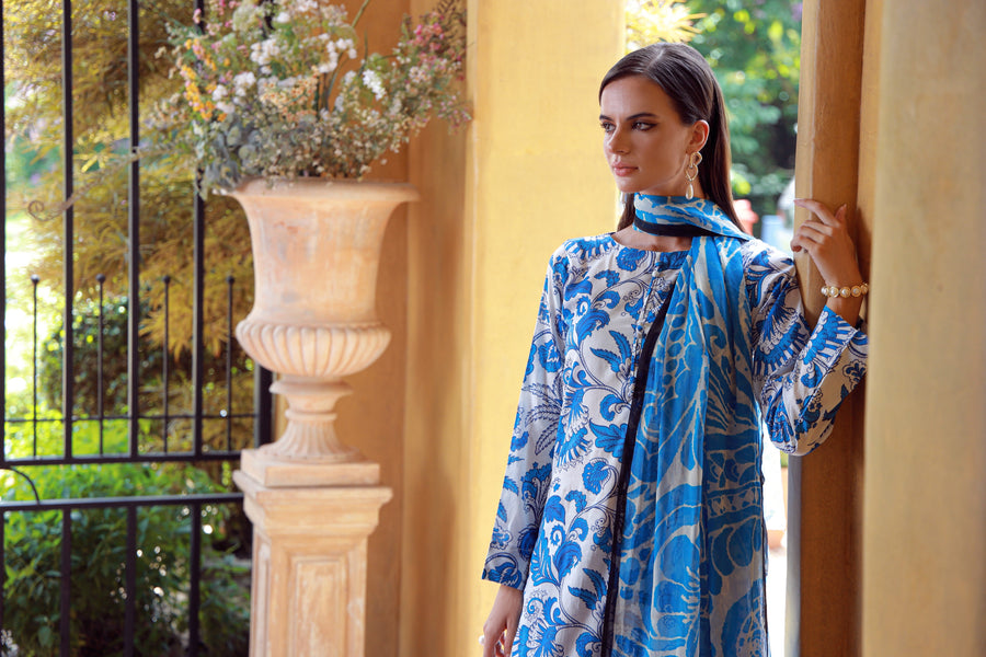 Feathers Stillness In Bloom Unstitched Printed Lawn 3Pc Suit MARVINA-FT541