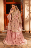 Aylin Wedding Formal Embroidered Organza Unstitched 3Pc Suit - MAUVE MIST