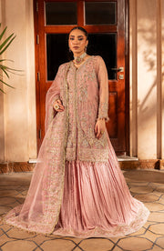 Aylin Wedding Formal Embroidered Organza Unstitched 3Pc Suit - MAUVE MIST