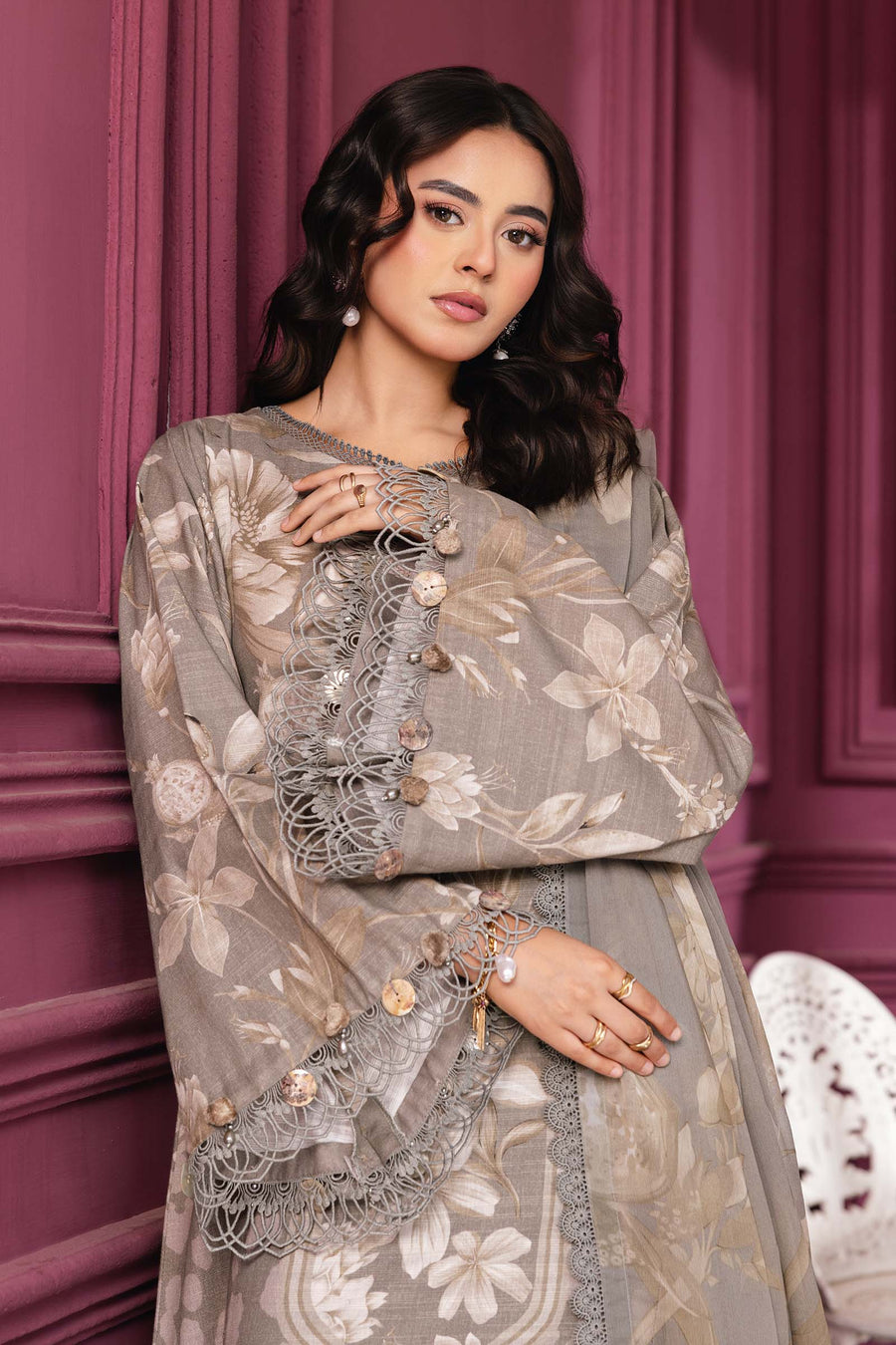 Maria.B M.Basics Printed Khaddar Unstitched 3Pc Suit MB-CUS25-1101-A