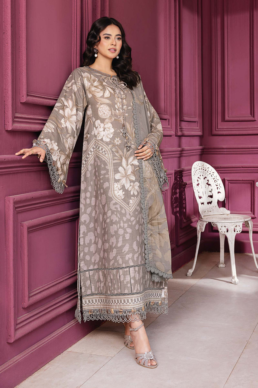 Maria.B M.Basics Printed Khaddar Unstitched 3Pc Suit MB-CUS25-1101-A
