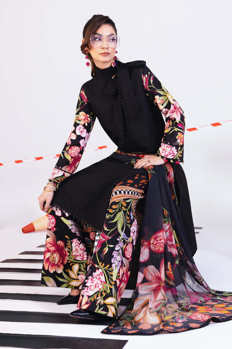 Maria.B M.Basics Printed Khaddar Unstitched 3Pc Suit MB-CUS25-1101-B