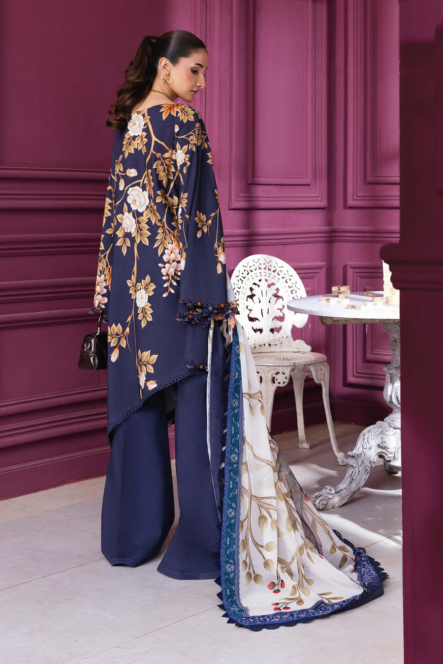 Maria.B M.Basics Printed Linen Unstitched 3Pc Suit MB-CUS25-1102-A