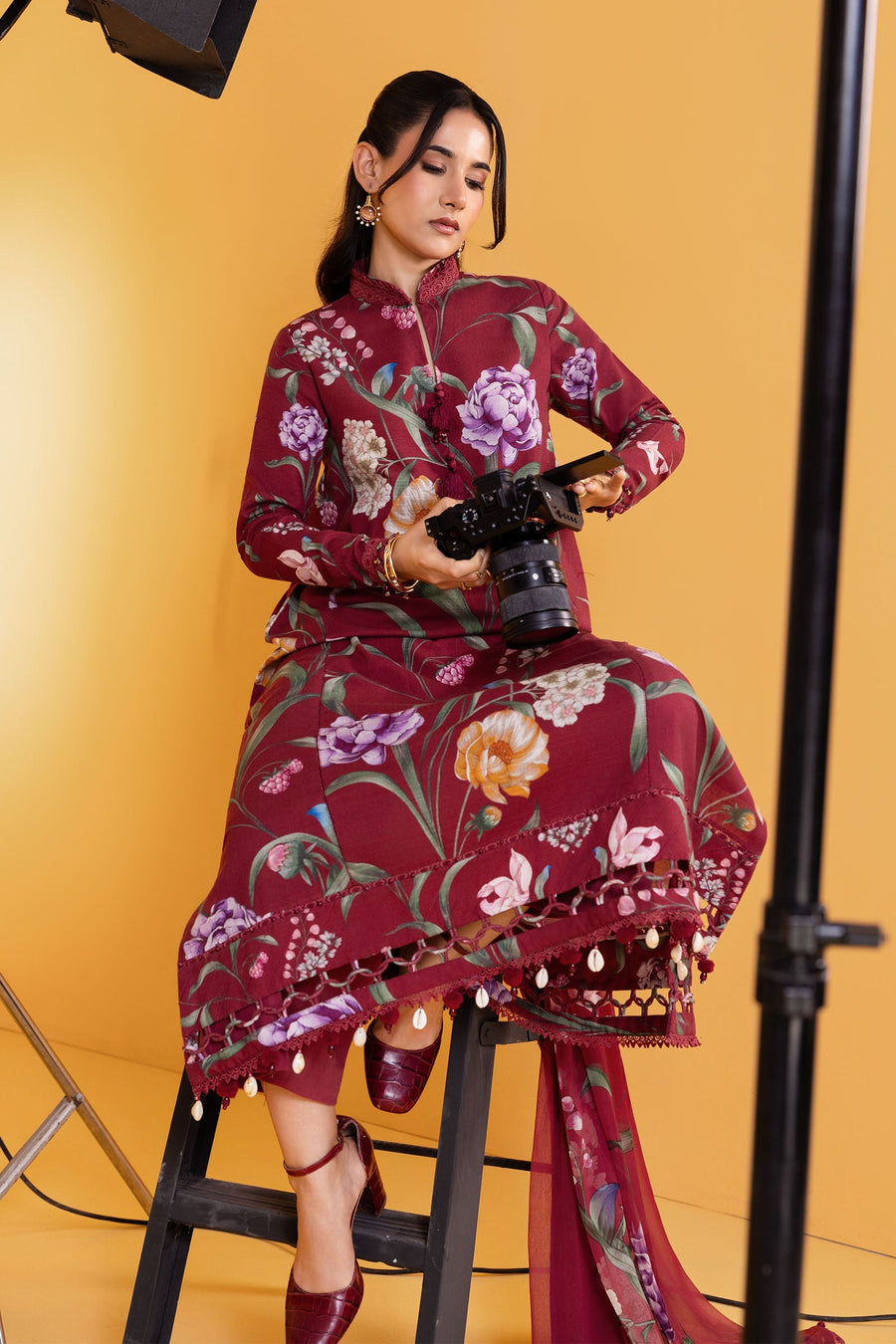 Maria.B M.Basics Printed Khaddar Unstitched 3Pc Suit MB-CUS25-1103-A
