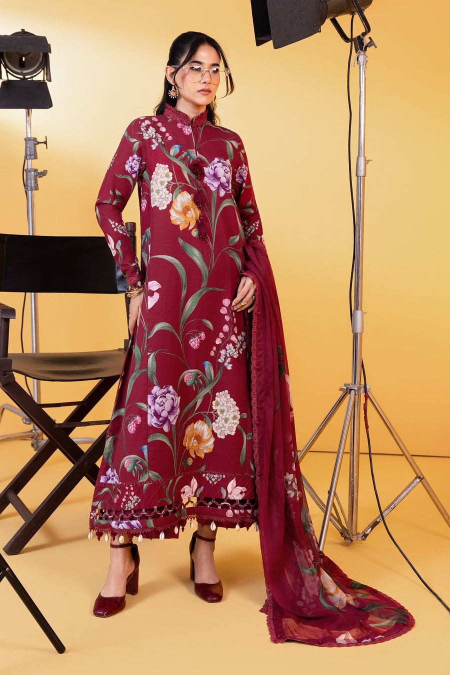 Maria.B M.Basics Printed Khaddar Unstitched 3Pc Suit MB-CUS25-1103-A