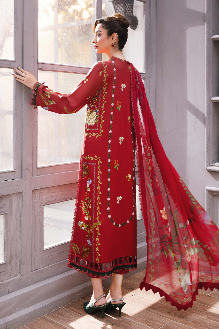 Maria.B M.Basics Printed Marina Twill Unstitched 3Pc Suit MB-CUS25-1105-A