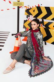 Maria.B M.Basics Printed Marina Twill Unstitched 3Pc Suit MB-CUS25-1106-A