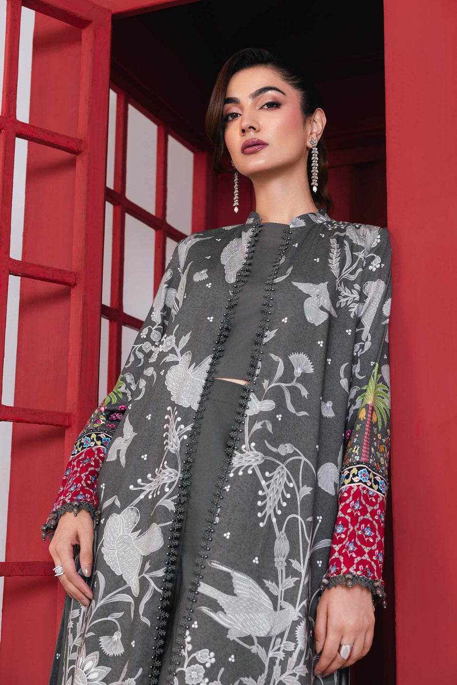 Maria.B M.Basics Printed Marina Twill Unstitched 3Pc Suit MB-CUS25-1106-A
