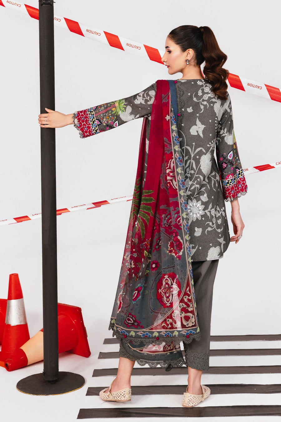 Maria.B M.Basics Printed Marina Twill Unstitched 3Pc Suit MB-CUS25-1106-A