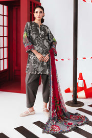 Maria.B M.Basics Printed Marina Twill Unstitched 3Pc Suit MB-CUS25-1106-A