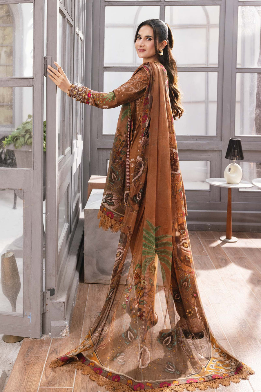 Maria.B M.Basics Printed Marina Twill Unstitched 3Pc Suit MB-CUS25-1106-B