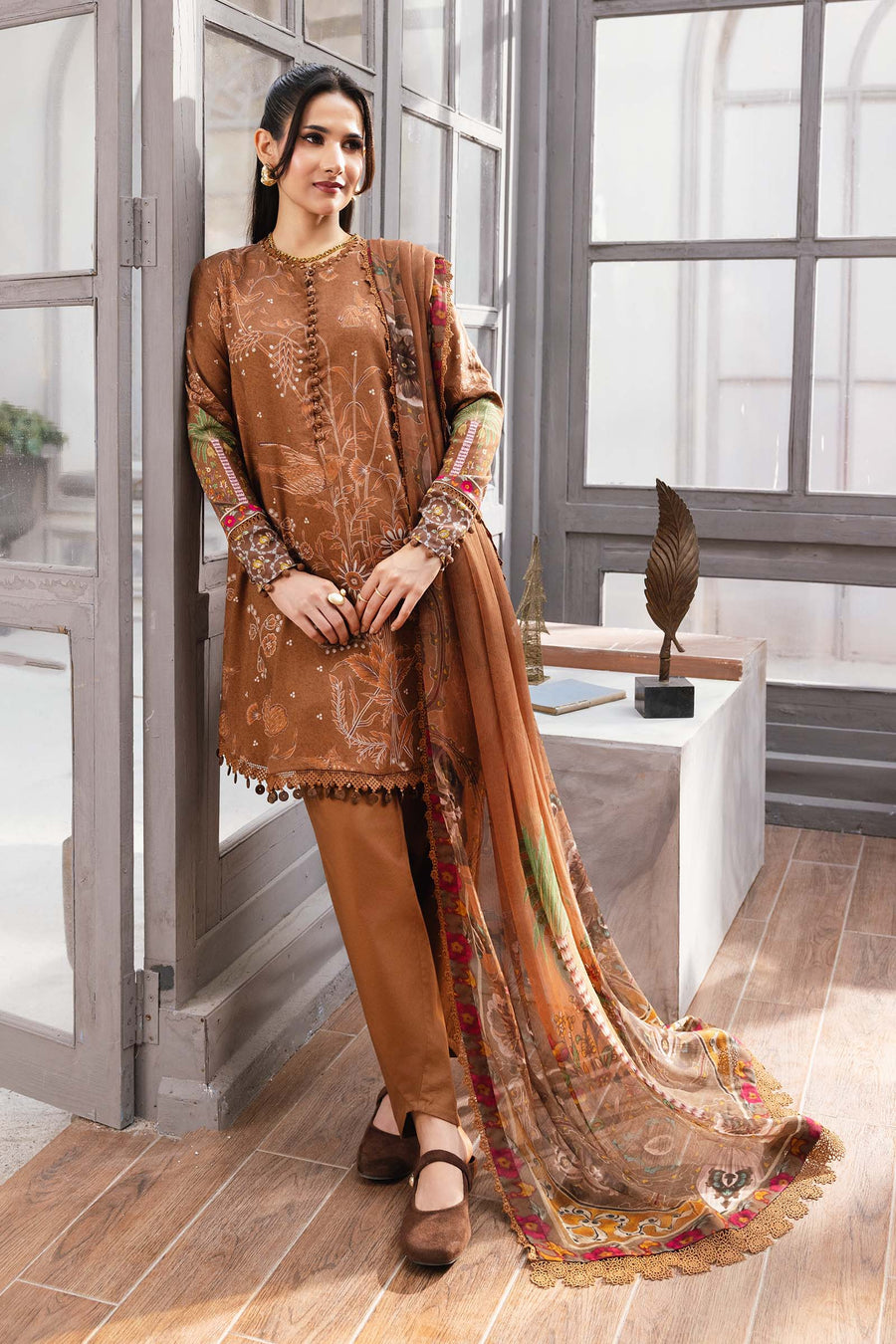 Maria.B M.Basics Printed Marina Twill Unstitched 3Pc Suit MB-CUS25-1106-B