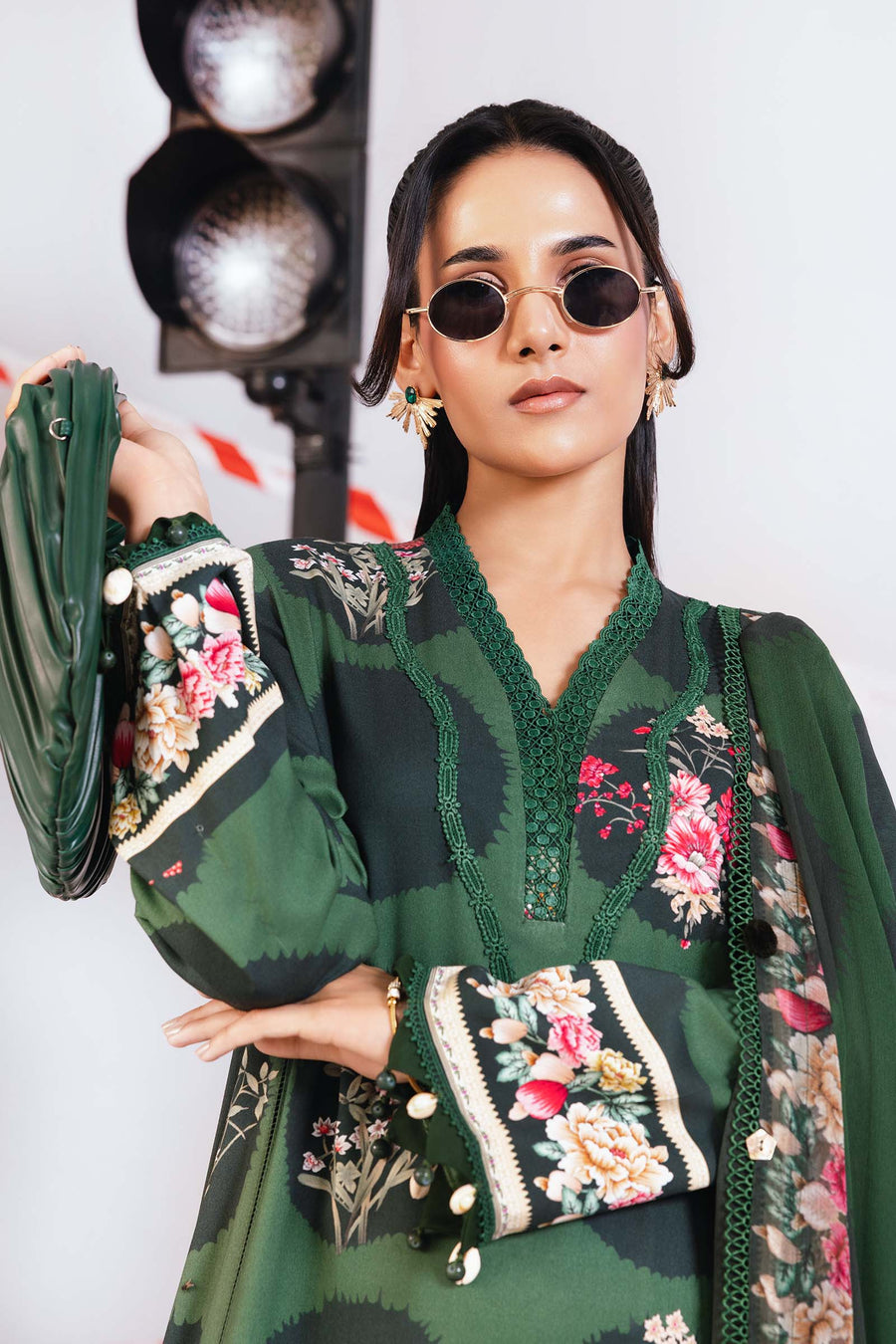 Maria.B M.Basics Printed Marina Twill Unstitched 3Pc Suit MB-CUS25-1107-A
