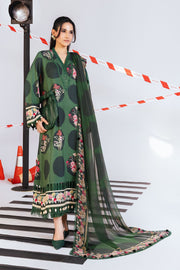 Maria.B M.Basics Printed Marina Twill Unstitched 3Pc Suit MB-CUS25-1107-A