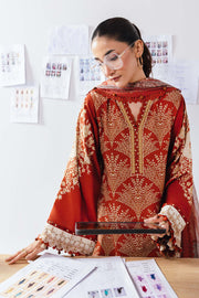 Maria.B M.Basics Printed Linen Unstitched 3Pc Suit MB-CUS25-1108-B