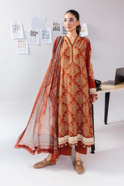 Maria.B M.Basics Printed Linen Unstitched 3Pc Suit MB-CUS25-1108-B