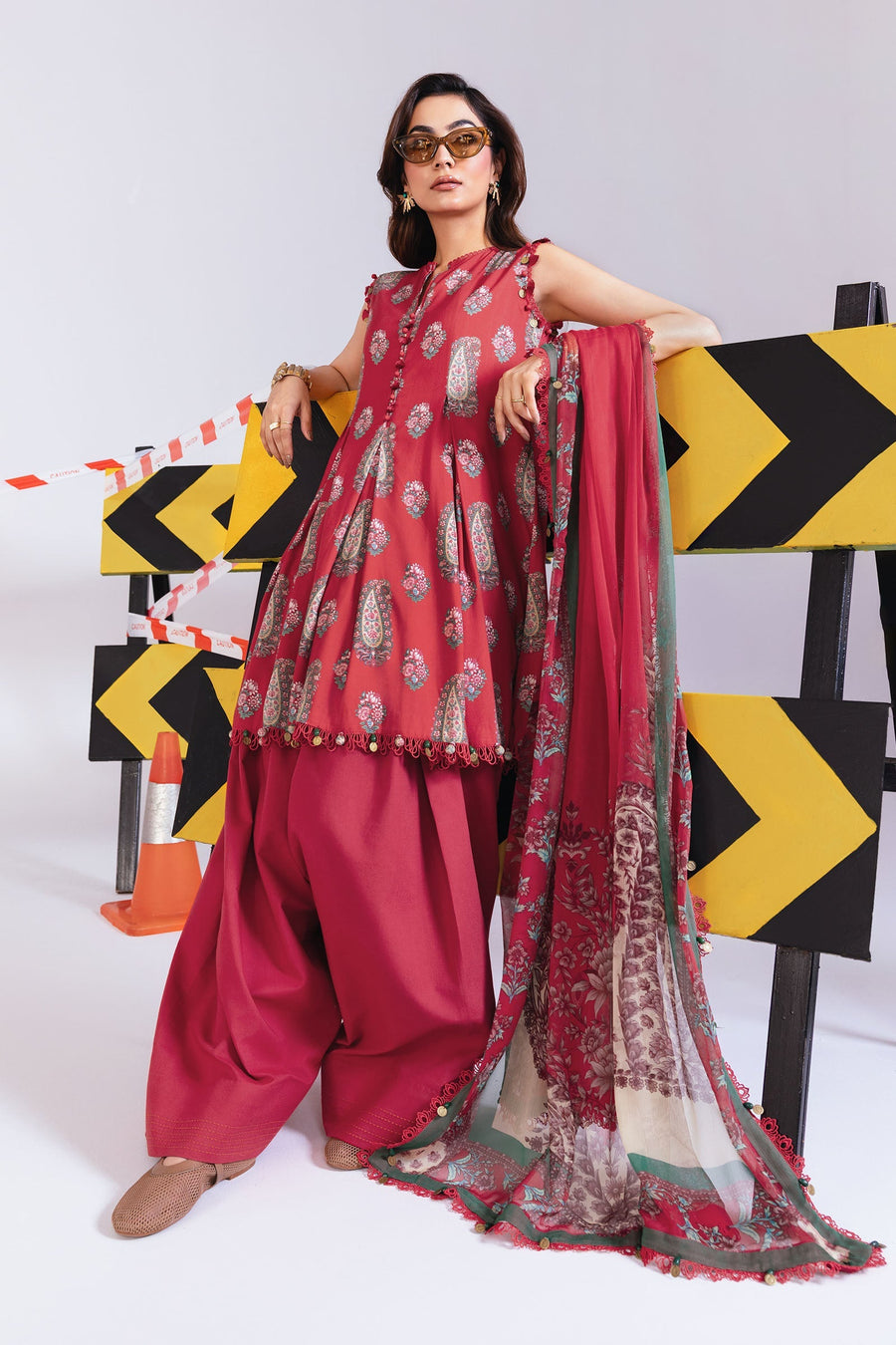 Maria.B M.Basics Printed Linen Unstitched 3Pc Suit MB-CUS25-1110-A