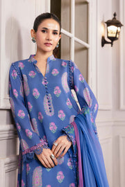 Maria.B M.Basics Printed Linen Unstitched 3Pc Suit MB-CUS25-1110-B