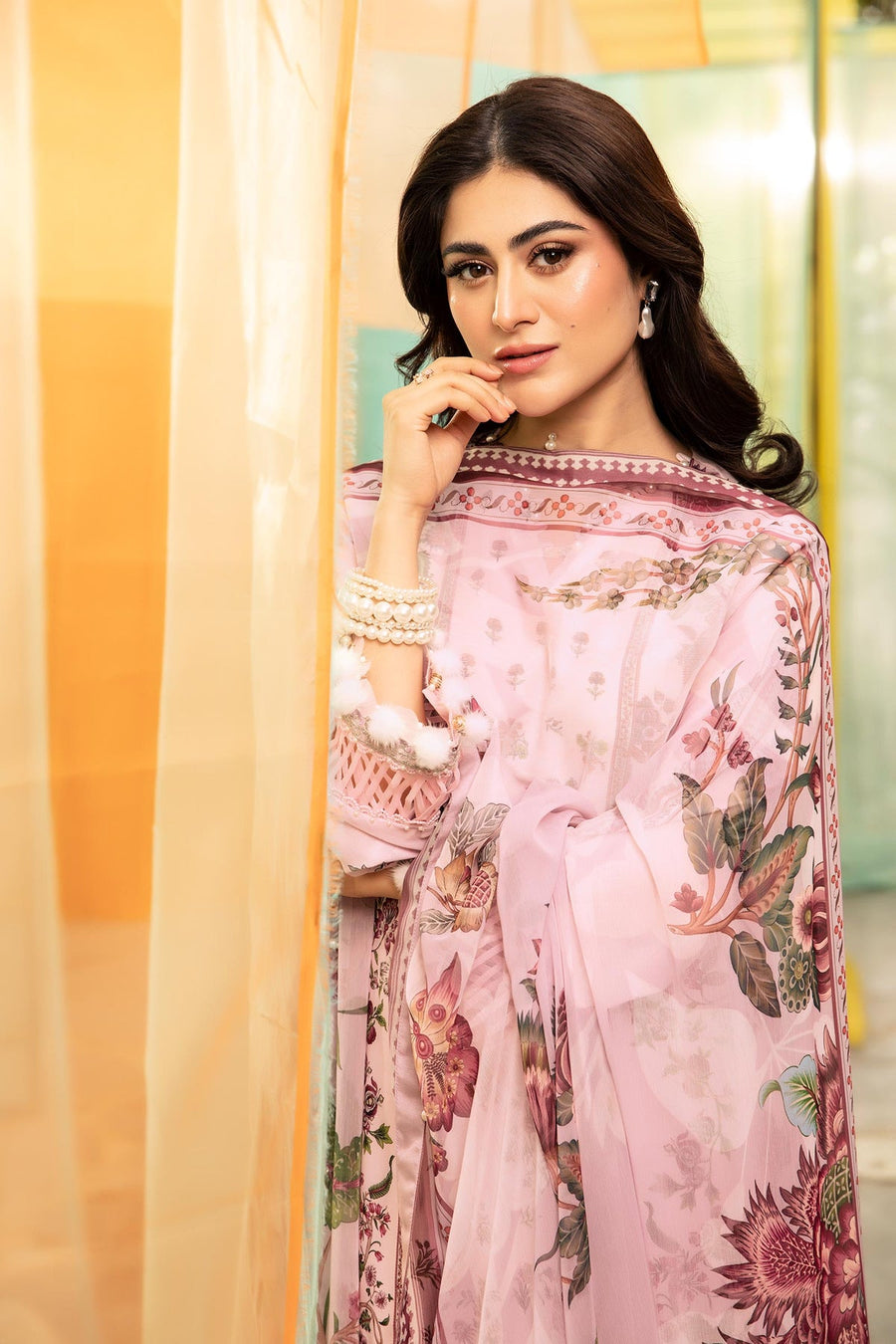 Maria.B M.Basics Embroidered Lawn Unstitched 3Pc Suit MB-CUS25-705B