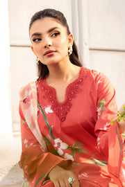 Maria.B M.Basics Embroidered Lawn Unstitched 3Pc Suit MB-CUS25-707B