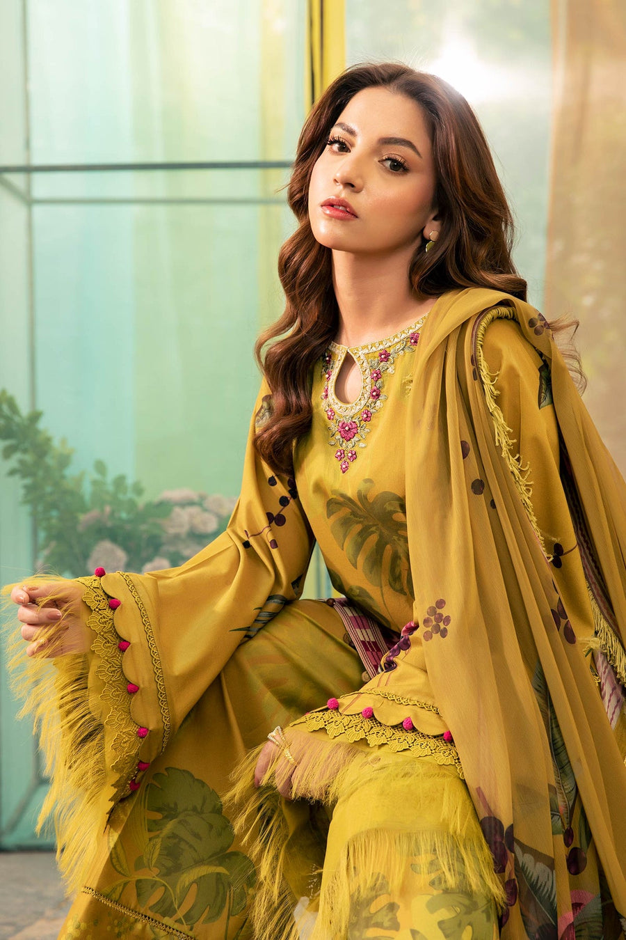 Maria.B M.Basics Embroidered Lawn Unstitched 3Pc Suit MB-CUS25-710A