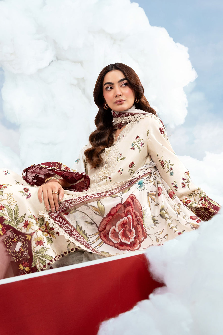 Maria.B M.Basics Embroidered Lawn Unstitched 3Pc Suit MB-CUSV14-01A