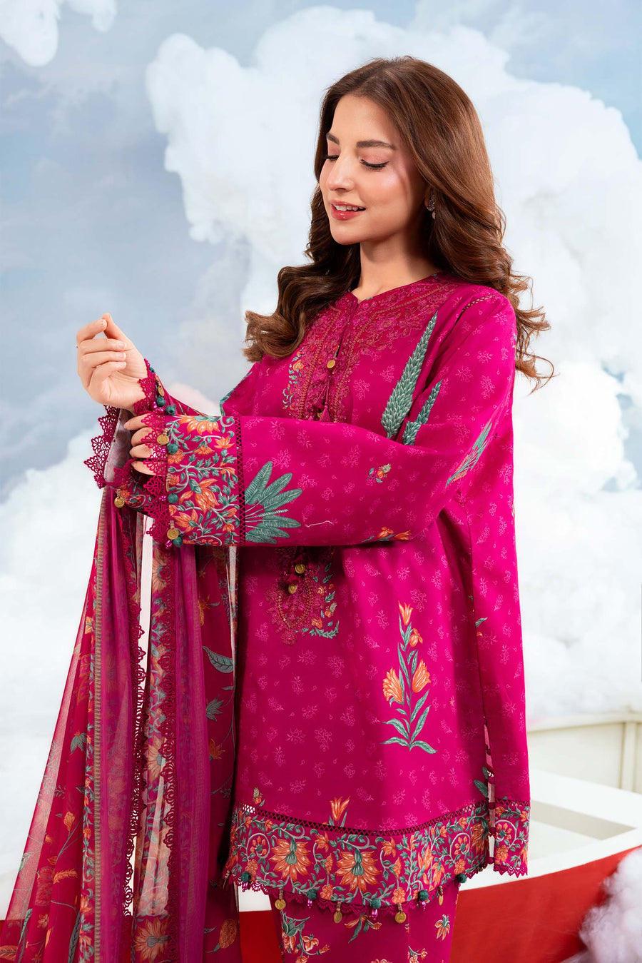 Maria.B M.Basics Embroidered Lawn Unstitched 3Pc Suit MB-CUSV14-03B