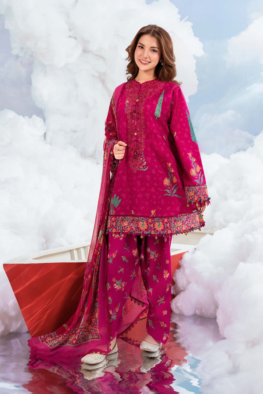 Maria.B M.Basics Embroidered Lawn Unstitched 3Pc Suit MB-CUSV14-03B